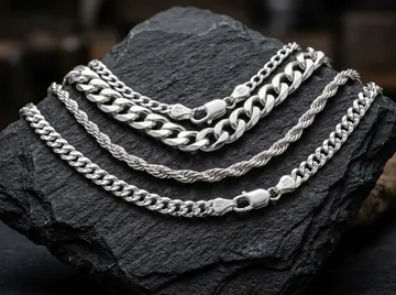 Italian Diamond-Cut Curb Silver Chain