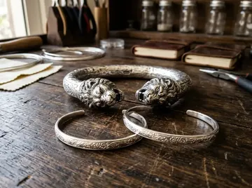 Rajputana Royal Lion-Head Solid Silver Kada
